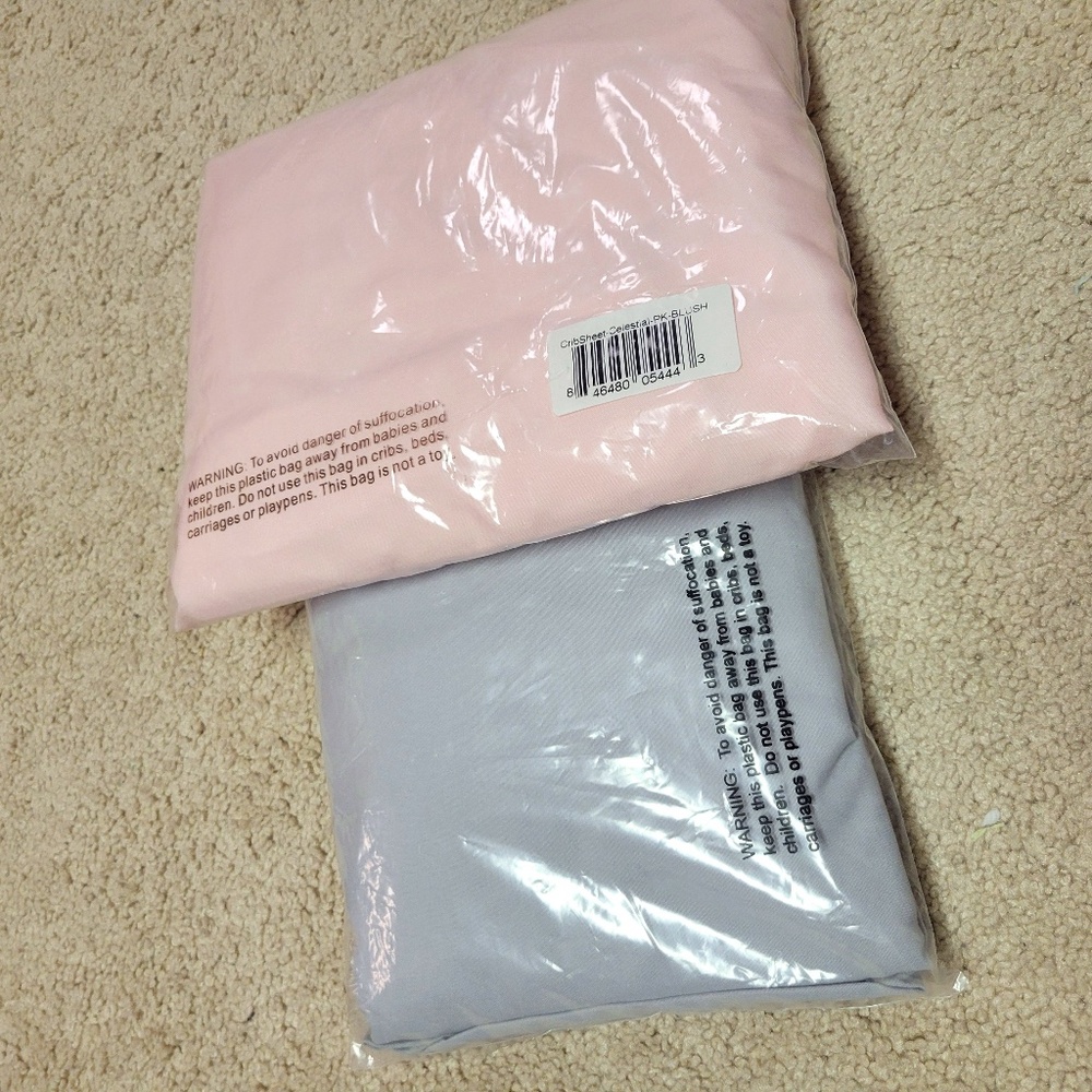 Sweet Jojo Designs Crib Sheets (Brand new) - One pink and one gray
